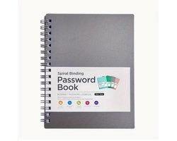 Wachtwoordenboekje - wachtwoord - password - grijs boekje - boekje voor je wachtwoorden - boekje voor wachtwoorden - Wachtwoord organizer - Spiraalgebonden - Alfabetische Tabbladen - Ideaal voor Thuis - Kantoor - Internet - grey - Computer - Login