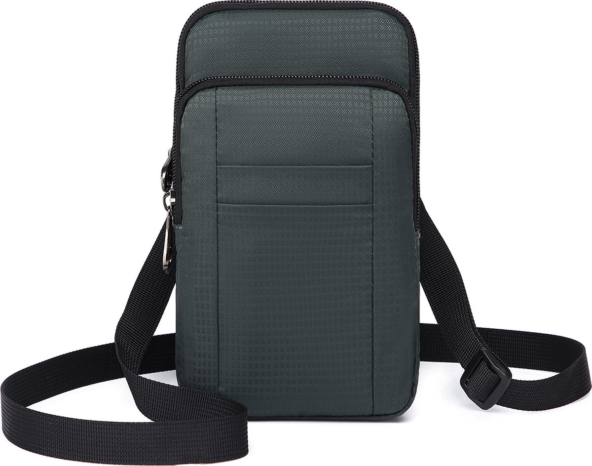 Bagwise® - Telefoon tasje - Paspoort tasje - Crossbody tasje - 3220 donker Grijs