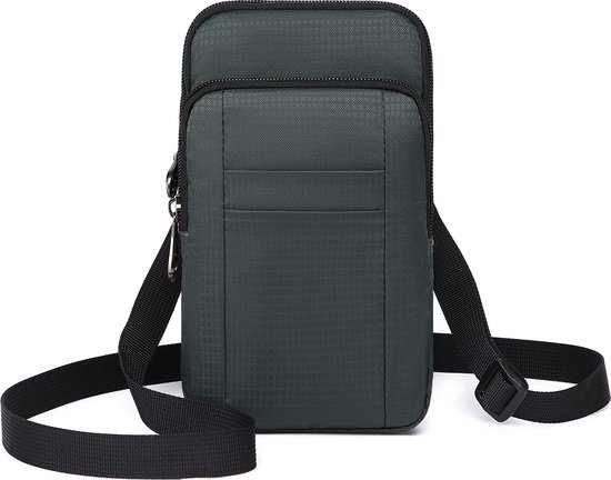 Bagwise® - Telefoon tasje - Paspoort tasje - Crossbody tasje - 3220 donker Grijs