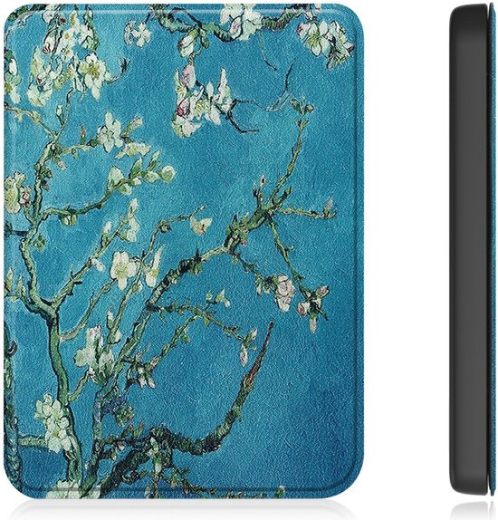 e-Reader Hoesje Leather Book Case met Wake/Sleep-functie - Kobo Clara Colour / Clara BW Hoesje - Bloesem — afbeelding 2