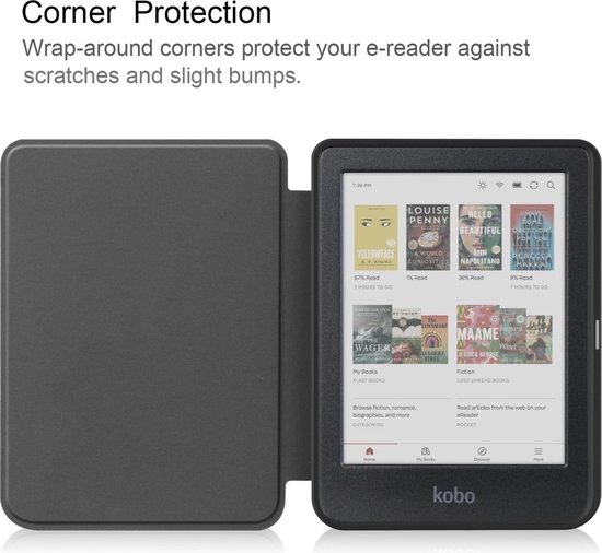 e-Reader Hoesje Leather Book Case met Wake/Sleep-functie - Kobo Clara Colour / Clara BW Hoesje - Groen van Kobo — afbeelding 5
