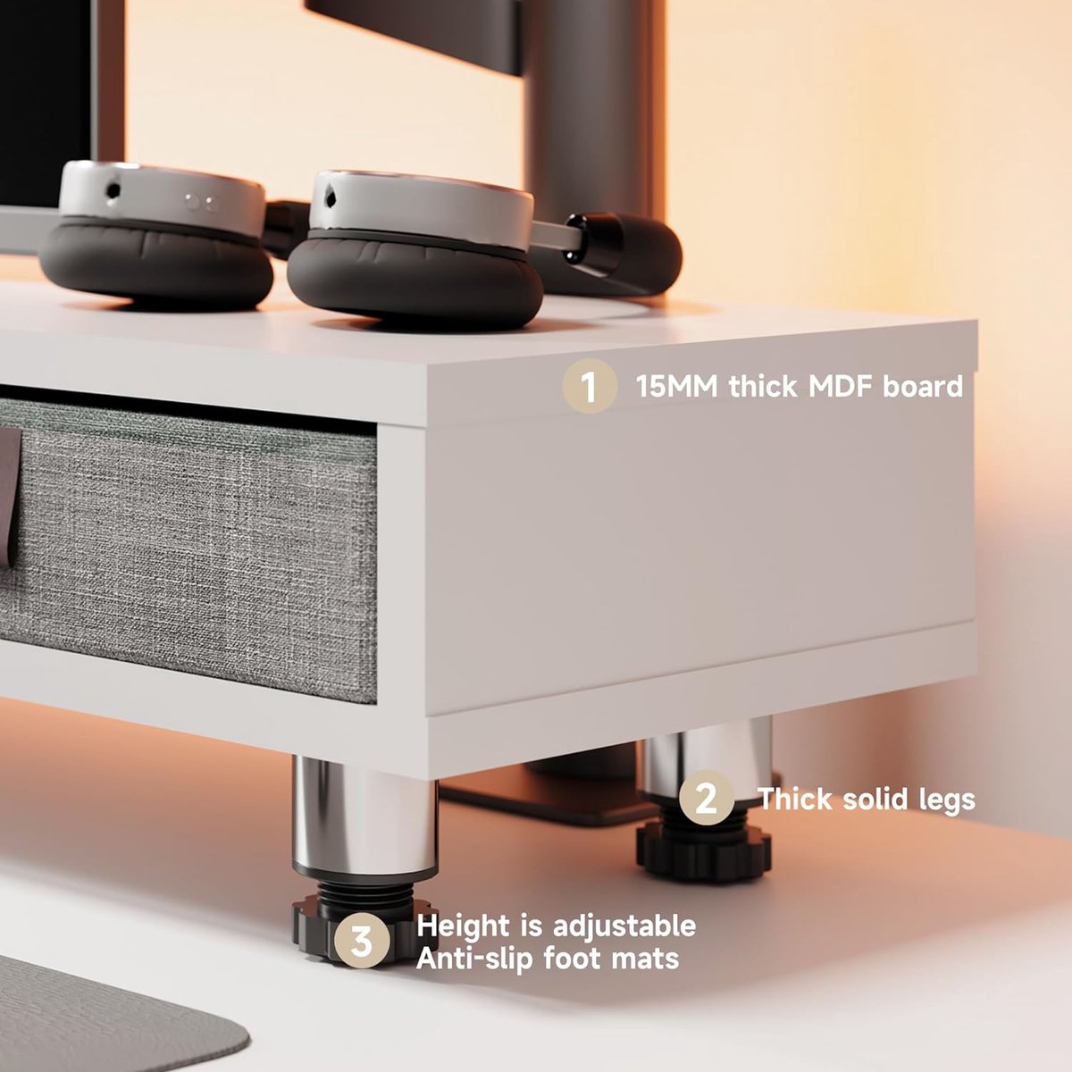 Fenge Dual Monitor Stand, Monitor Stands Riser voor 2 Monitoren, 108x23