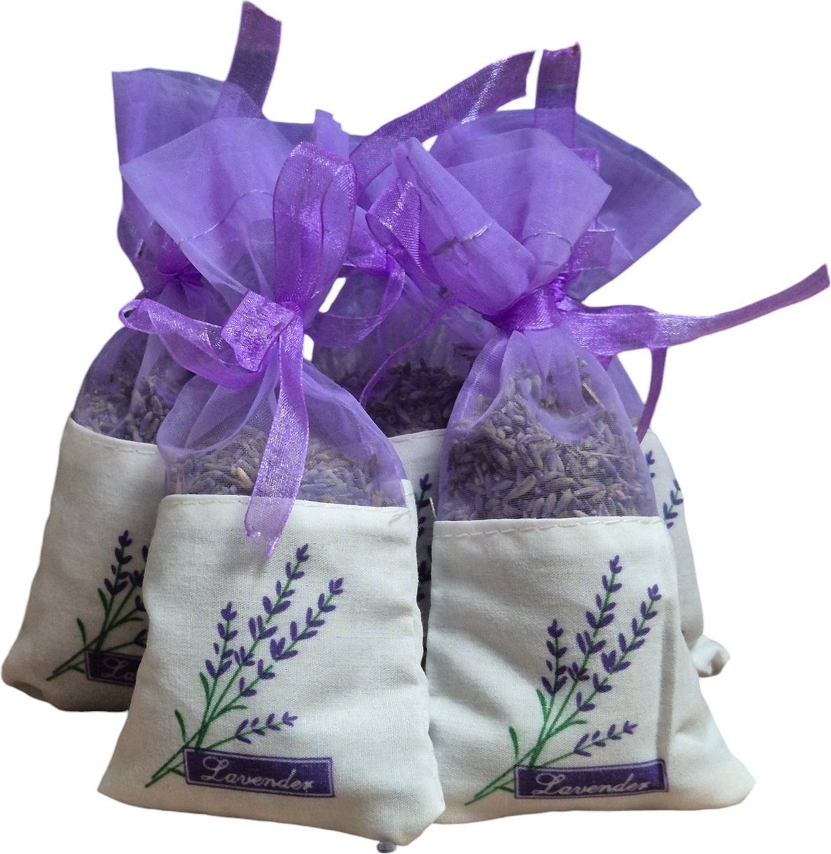Lavendel geurzakjes met biologische lavendel uit de Provence , 6 stuks à 15 gram lila lavender - give away - bedankje - goodybag - cadeau - geurzakje kledingkast op Prijzenvolger.com