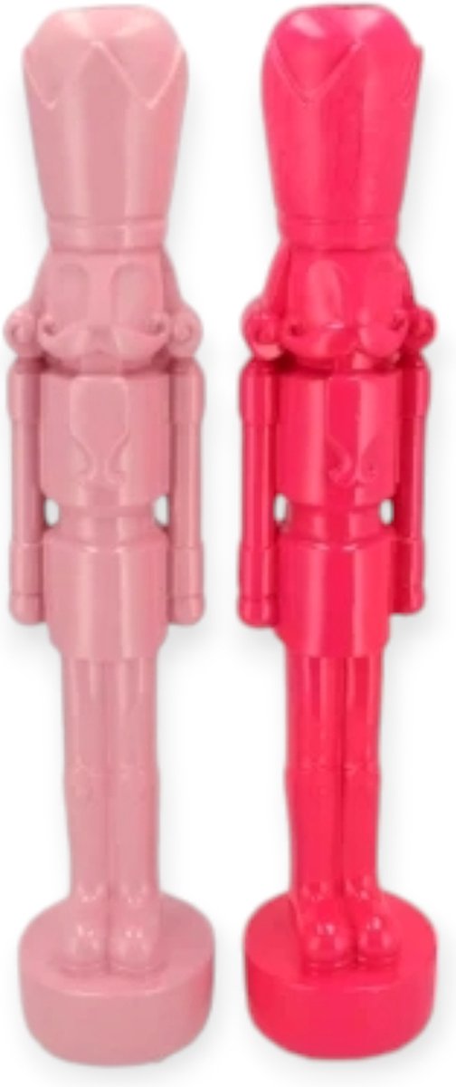 Daan Kromhout - Notenkraker - Nutcracker - Set/2 - Beeldjes - Kerst - Fuchsia en Roze - 5x17cm