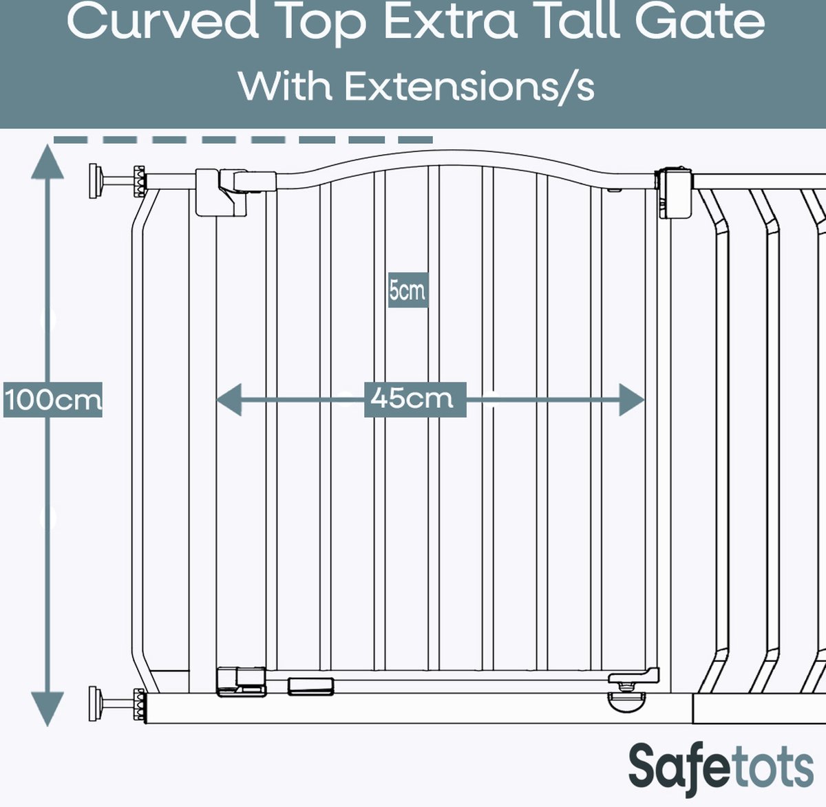 Barrière Pour Chien Extra Haute 100 Cm - Fixation Par Vis, Réglable 70-80 Cm - Blanc