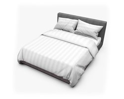 Dream Sheets New York - Dekbedovertrek 200 x 200/250 - Biologisch Katoen Satijn - Tweepersoons - Nederlands Fabricaat - The Broadway - Wit
