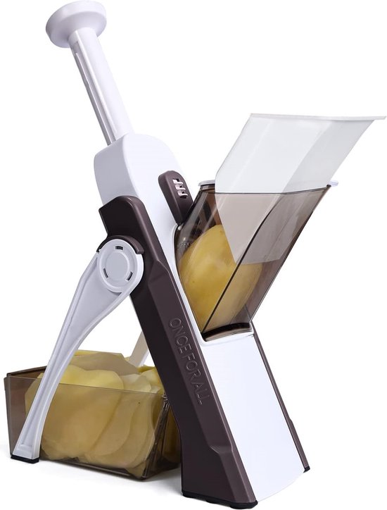 SUPMAKIN Safest Mandolin Vegetable Cutter/Chopper, Potato Chip Cutter, Multi-Function Vegetable Chopper with 4 Cutting Modes for Cutting, Dicing, Chopping, Julienne, Best Kitchen Gadgets