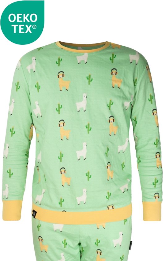 Happy Pyjama's - Heren Pyjama | Leuke alpaca prints | Duurzaam katoen | Maat L (S- XXL)