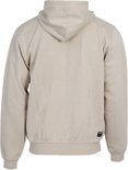Beige hoodie, gezien vanaf de achterkant.
