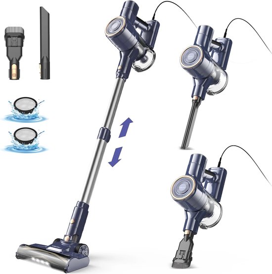 Steelstofzuiger met snoer - 6-in-1 Stofzuiger zonder zak