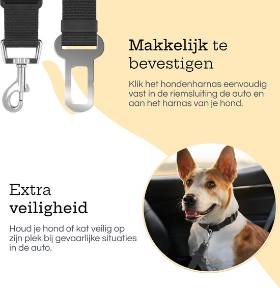 Veiligheidsgordel Voor Hond CGEAMDY 2 Stuks Hondenveiligheidsgordels Voor In De Auto – Verstelbaar En Geschikt Voor Alle Honden En Katten Dierengordel 41-71 Cm Verstelbaar