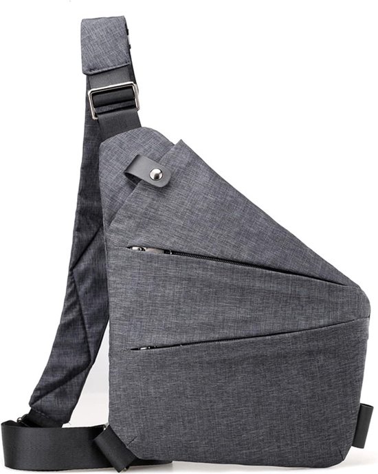 KZQ Crossbodytas - Heren - Schoudertas - Telefoontas - Heuptas - Schoudertas - Dames - Heren Crossbodytas - Anti-diefstal - Linkerschouder - Crossbodytas - Grijs