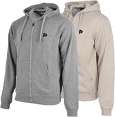 2-Pack Donnay - Sweatvest met capuchon (Bruce) - Sportvest - Heren - Silver-marl/Sand (592) - maat XL