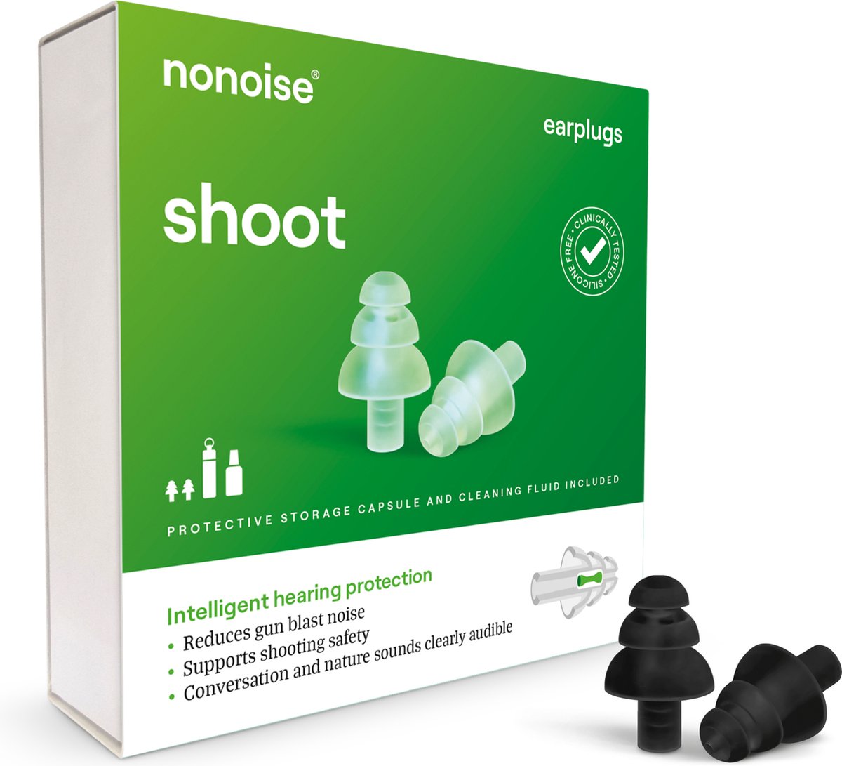 Goedkoopste Nonoise - Shoot - Oordoppen - 1 paar - Zwart