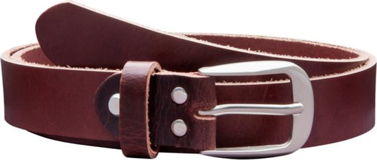 Riem de 3 cm de large, en Cuir de Vache Pleine Fleur, solide et robuste, couleur marron foncé taille 105