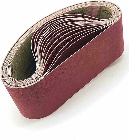 5 pièces - Bandes abrasives - Papier abrasif pour bande - Papier de verre - Papier de verre pour ponceuse - 4 x 36 po - Grain 80/120/150/240/400 - pour ponceuse à bande - pour poncer le bois, le métal et la peinture