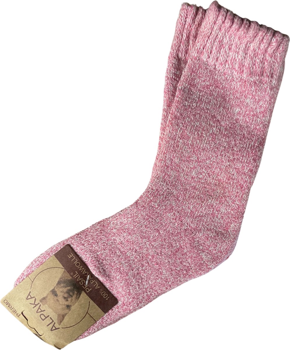 green-goose® Alpaca Damessokken | 1 Paar | Roze | 95% Alpaca Wol | Maat 35-38 | Heerlijk Warm en Rekbaar