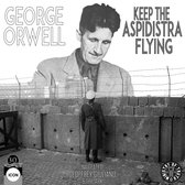 Boekomslag "Keep the Aspidistra Flying" van George Orwell, met een portret van Orwell boven een soldaat die bij een betonnen muur staat.