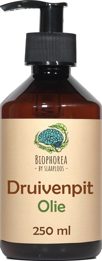 Druivenpit Olie - 250ml - 100% Puur Koudgeperste Grapeseed Oil - Biophorea Druivenpitolie - Geschikt als basisolie, voor Huid, Haar en Snijplanken