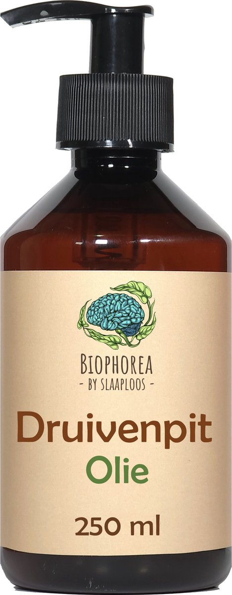 Goedkoopste Druivenpit Olie - 250ml - 100 Puur Koudgeperste Grapeseed Oil - Biophorea Druivenpitolie - Geschikt als basisolie, voor Huid, Haar en Snijplanken