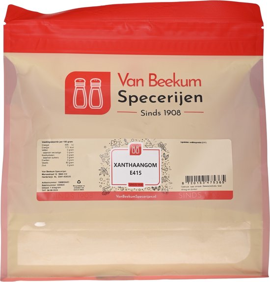 Gomme xanthane (E415) | 1 kilo (sachet à fond plat refermable) | Van Beekum Specerijen