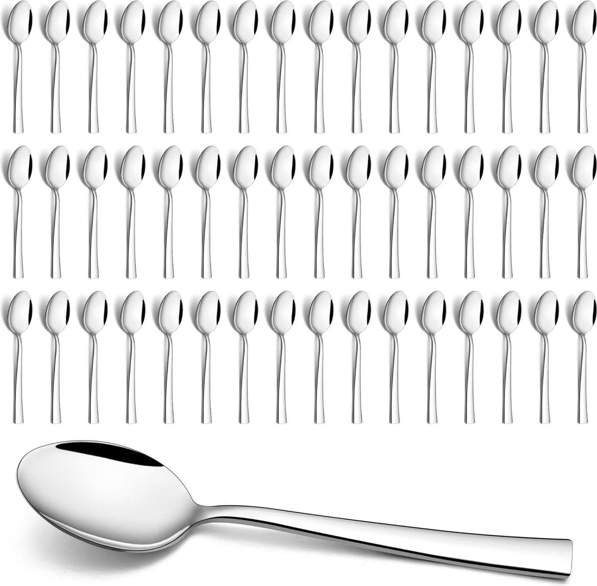 Koffielepelset van roestvrij staal met vierkante handvatten (set van 48) Washing Machine