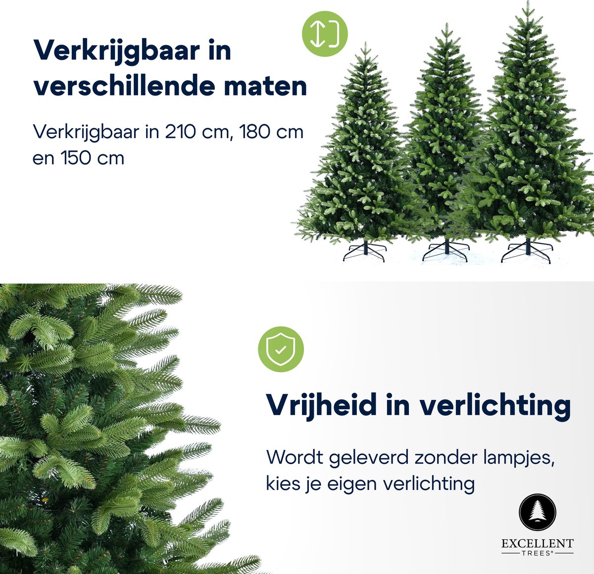 Kerstboom Excellent Trees® Hallvik 210 cm - PE+PVC - ⌀135cm - 210cm – foto 7