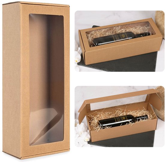 Boîte de Mode rectangulaire avec fenêtre, boîte cadeau 40x15x10 cm