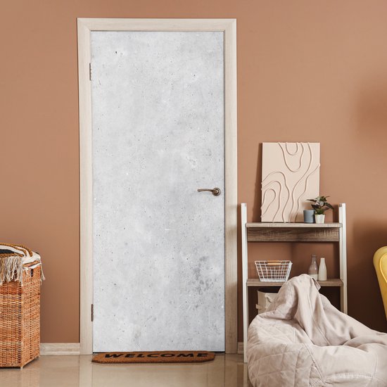 Deurposter 95x215 cm - Deursticker Verwering - Beton - Structuren - Vintage - Industrieel - Grijs - Meubelfolie zelfklevend - Deurfolie woonkamer - Interieurfolie fotobehang - Deur plakfolie - Deurstickers - Deurbehang sticker - Kamer decoratie