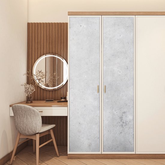 Deurposter 95x215 cm - Deursticker Verwering - Beton - Structuren - Vintage - Industrieel - Grijs - Meubelfolie zelfklevend - Deurfolie woonkamer - Interieurfolie fotobehang - Deur plakfolie - Deurstickers - Deurbehang sticker - Kamer decoratie