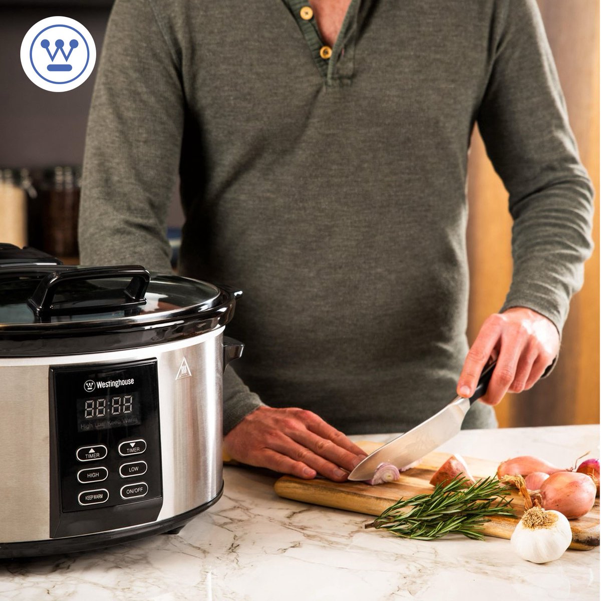 Westinghouse Slowcooker – 6,5L – RVS – Keramische Binnenpan – Warmhoudfunctie – Timer – Zwart – foto 6