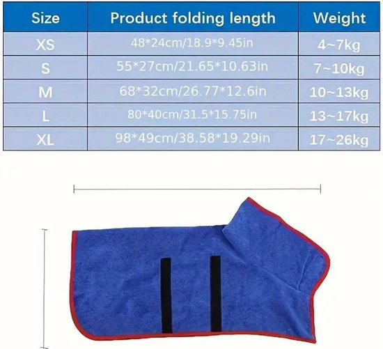 Nobleza Hondenbadjas met Klittenband, Superabsorberend en Sneldrogend, Microvezel Badjas voor Alle Katten en Honden, Zachte Handdoek voor Honden (L Blauw Nobleza Hondenbadjas met Klittenband, Superabsorberend en Sneldrogend, Microvezel Badjas voor Alle Katten en Honden, Zachte Handdoek voor Honden (L Blauw