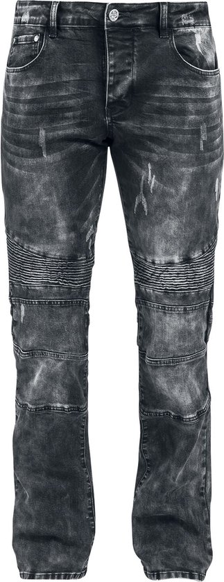 Jean gris Black Premium by EMP au look motard pour homme - W33L34