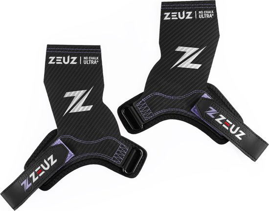 ZEUZ Ultra No Chalk Plus Fingerless Grips pour Fitness & CrossFit – Gants de Sport – Gymnastique – Gymnastique – Lilas et Zwart – Taille L