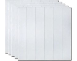 Home & Marker - Wandpanelen Zelfklevend - Wandpaneel - Muurpaneel - Muurdecoratie - Muur Panelen - 5 Stuks - 35x35 - Wit - INSTAWOOD