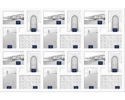 Collage fotolijst - SecaDesign - Collagelijst 24 foto's 10x15 cm - wit - hout