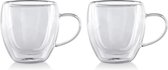 Bol.com Set van 6x dubbelwandige koffieglazen / cappuccino glazen 270 ml - Dubbelwandige glazen voor cappuccino aanbieding
