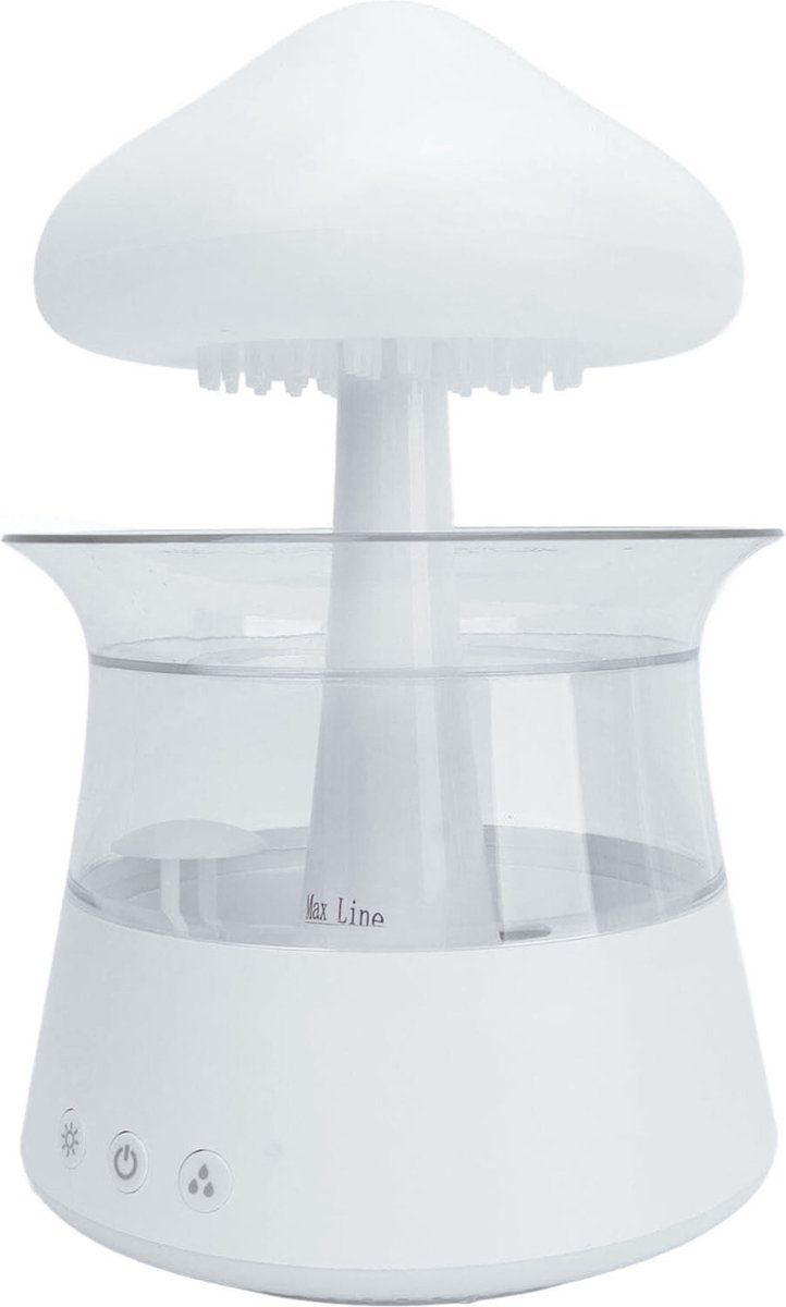 Goedkoopste Verfrissende Mushroom Diffuser Met Regen Luchtbevochtiger - 300ml Capaciteit - 7 Kleur Veranderingen & Meerdere Werkmodi (Wit