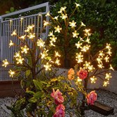 Lardic Solar Tuinlamp met grondspies – Solar Tuinverlichting – Brons kleurig metaal – Tuinverlichting op zonneenergie buiten – Led buitenverlichting met sensor - Tuinfontein - Tuinfakkel / Tuinlantaarn - Sfeerverlichting
