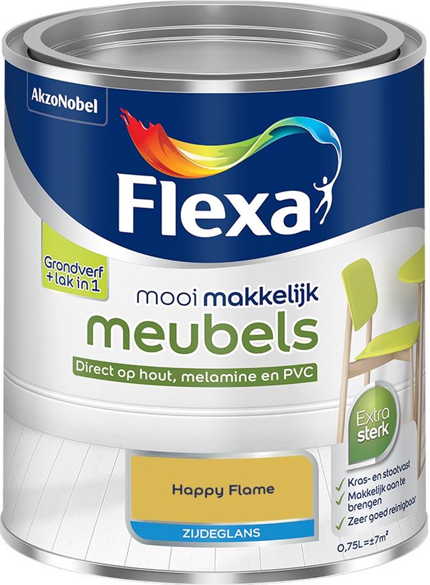 Flexa - Mooi Makkelijk Meubels Zijdeglans - Happy Flame - Mengverf - 0.75 L