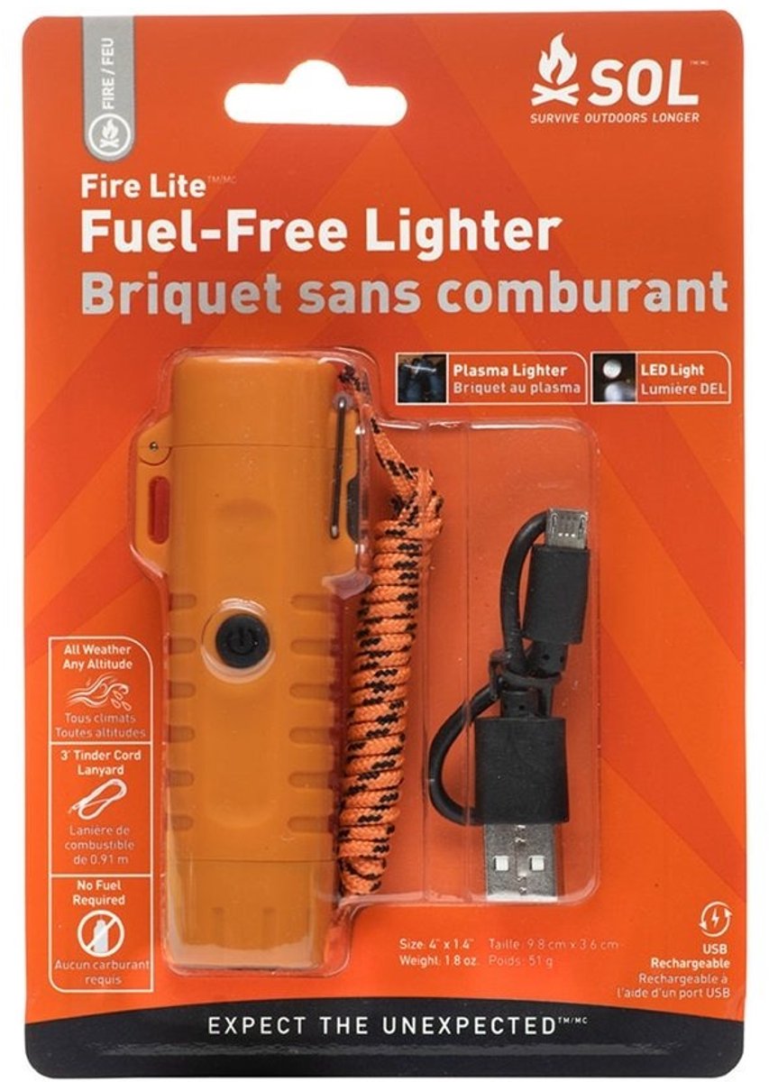SOL FIRE LITE OPLAADBARE USB AANSTEKER - Oranje