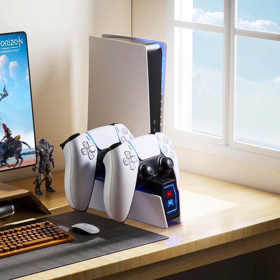 YONO Station de Charge PS5 - adapté pour Playstation 5 - Chargeur Dual Manette - Accessoires de vêtements pour bébé - Wit