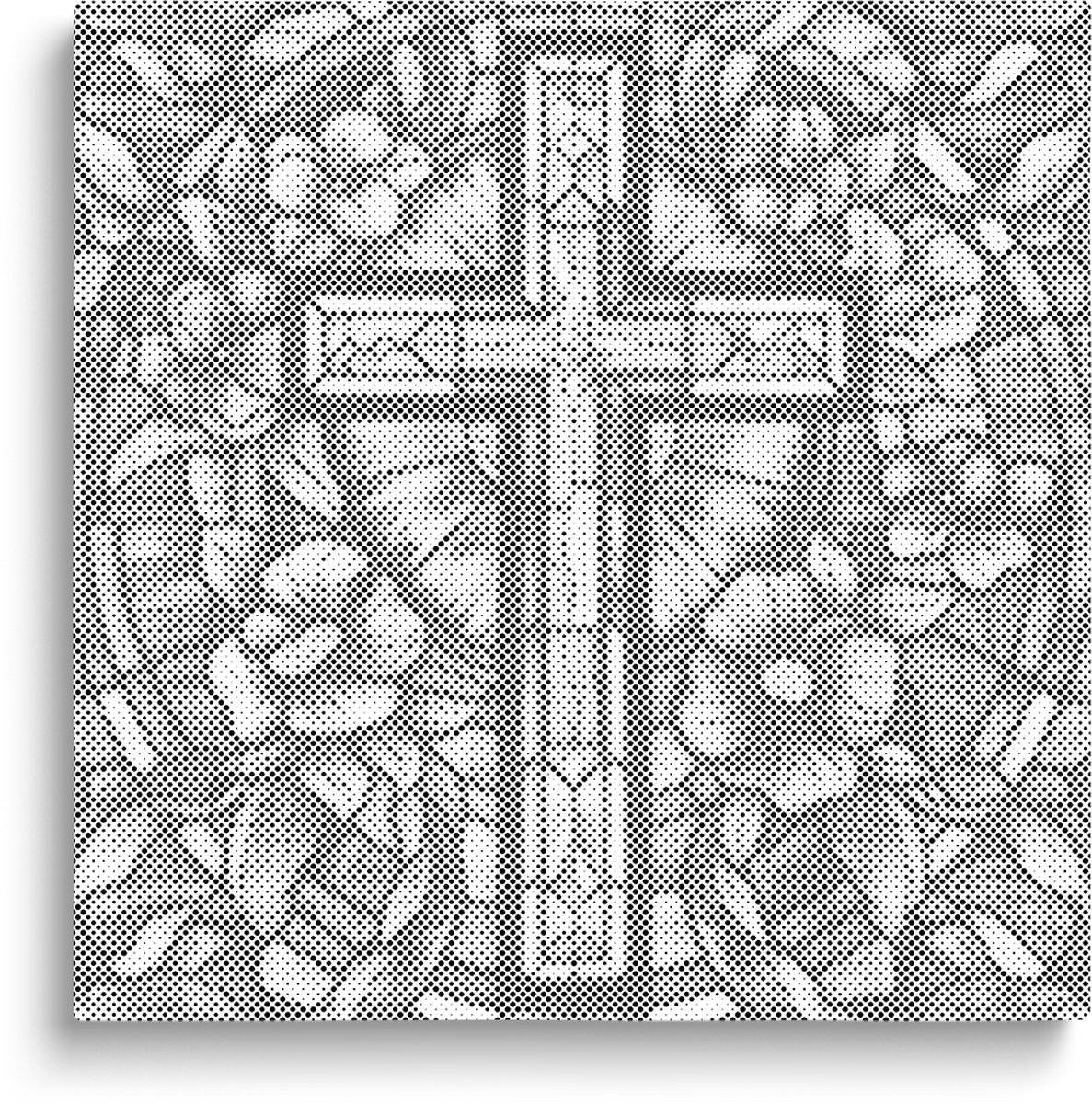 Glas In Lood Kruis | Dot painting | 50x50cm Meest gekozen | Dot painting | Oh My Dotz | Dots stippen | Diamond painting & Schilderen op nummer alternatief | Happy hobby
