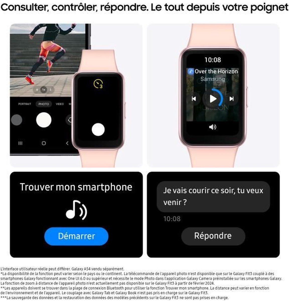 Afbeelding 3 van SAMSUNG Galaxy Fit 3 Connected Armband Roze