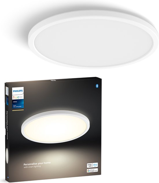 Plafonnier Philips Hue Tento - lumière blanc chaud - rond - blanc - Ø30 cm