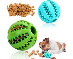 Hondenbal 5 Cm - 2 Stuks - Honden Speelgoed - Snackbal Hond - Hondenspeeltjes - Kauwspeelgoed Hond - Hondenspeelgoed - Honden Speelgoed Intelligentie - Groen+Blauw