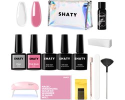 SHATY® BIAB Starter Pakket – Complete BIAB Set met Builder Gel, Builder in a Bottle Gelnagellak, UV/LED Nagellamp, Nail Cleanser & Instructievideo (NL)