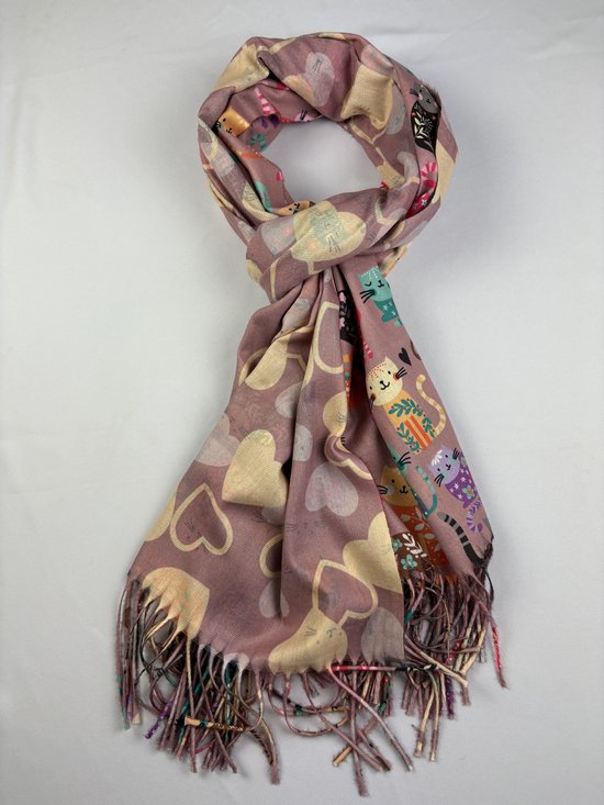 Ella Jonte Herensjaal Blauw Grijs Beige - Zachte Katoen Viscose Sjaal Met Crinkle Effect