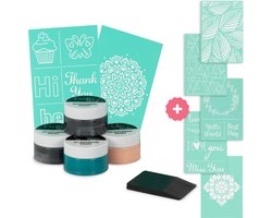 Crafts&Co DIY Zeefdruk Verf Kit - Combideal met 5 Extra Stencils - Waterbestendige Verf