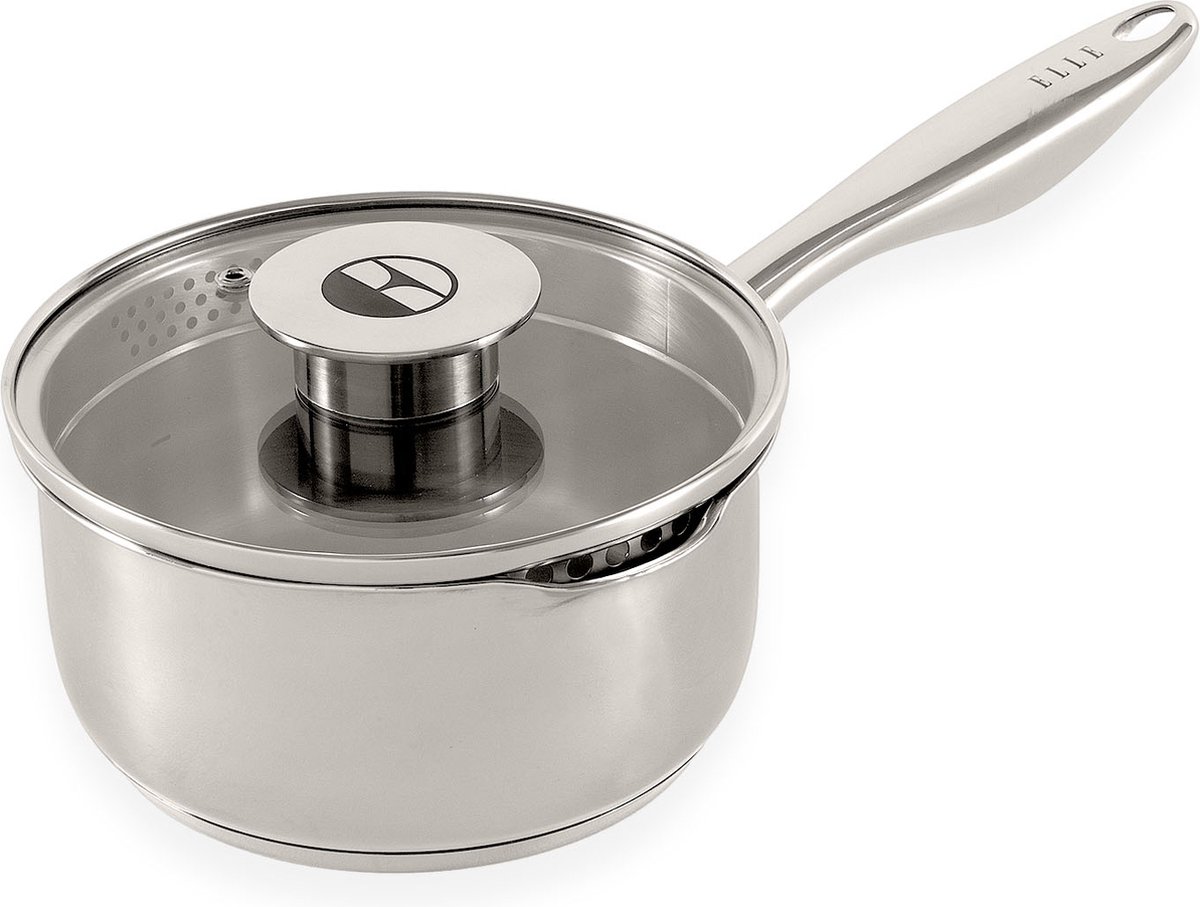 ELLE Gourmet Classique RVS Sauspan met Deksel - Ø 16 cm - Steelpan - PFAS vrij - Inductie Pan van ELLE Gourmet